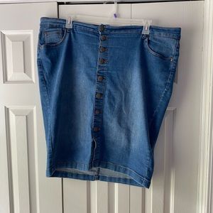 Knee length denim Pencil skirt